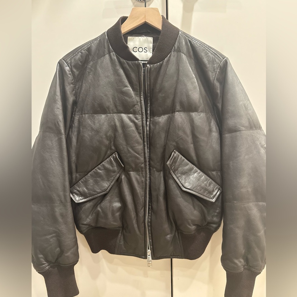 COS Women's Dark Brown Bomber Jacket - Picture 3 of 4
